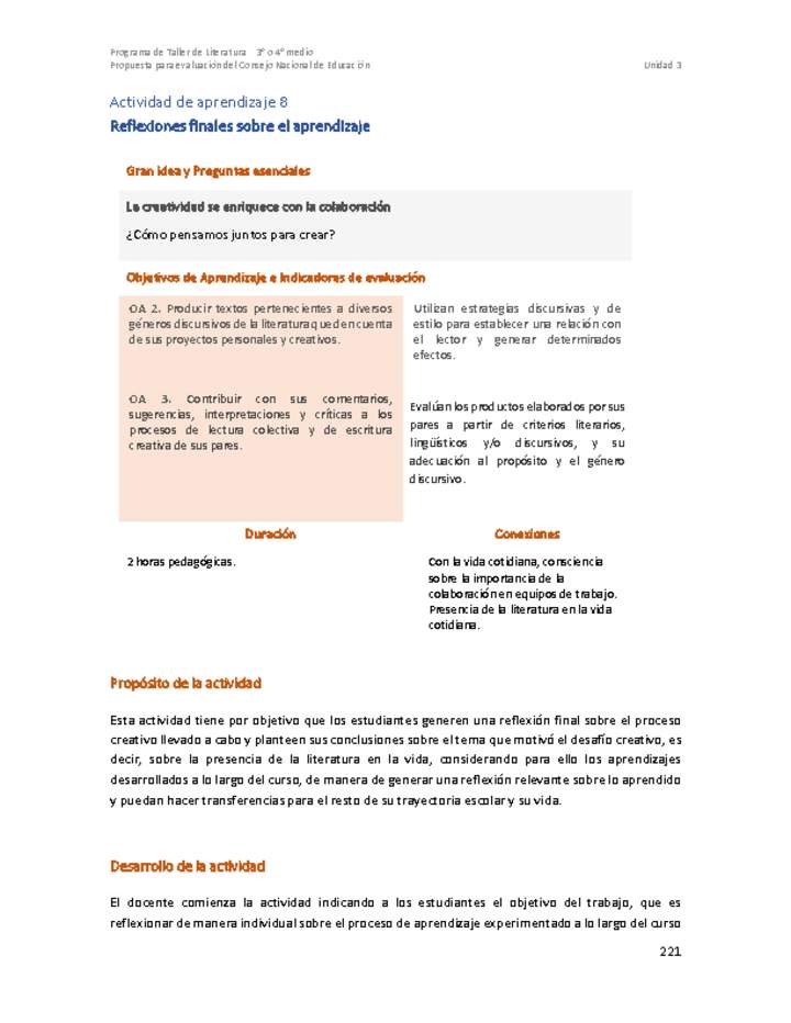 Actividad de aprendizaje 7: Reflexiones finales sobre el aprendizaje