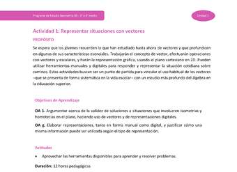 Actividad 1: Representar situaciones con vectores