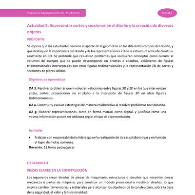 Actividad 2: Representar cortes y secciones en el diseño y creación de diversos objetos