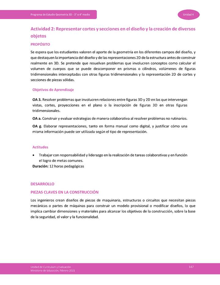 Actividad 2: Representar cortes y secciones en el diseño y creación de diversos objetos