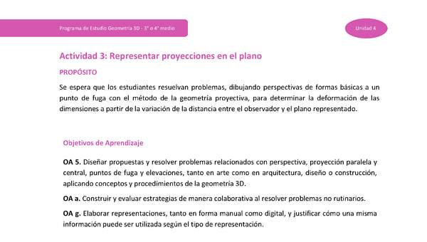 Actividad 3: Representar proyecciones en el plano