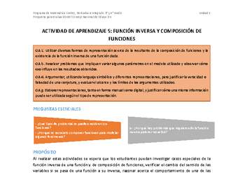 Actividad de aprendizaje 5: Función inversa y composición de funciones