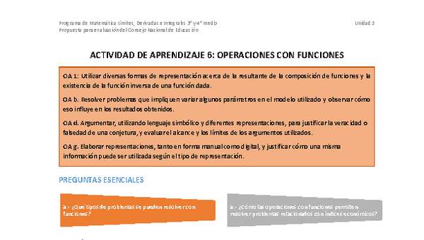 Actividad de aprendizaje 6: Operaciones con funciones