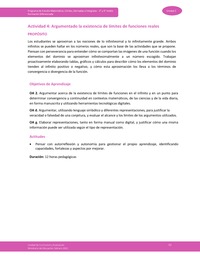 Actividad 4: Argumentado la existencia de límites de funciones reales