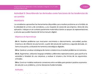 Actividad 3: Describiendo las derivadas como funciones de las tendencias de un cambio