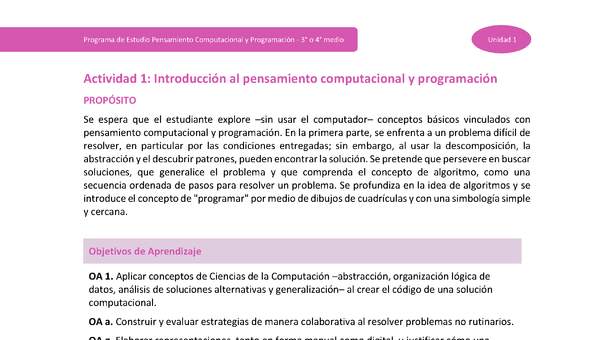 Actividad 1: Introducción al pensamiento computacional y programación