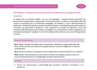 Actividad 1: Introducción al pensamiento computacional y programación