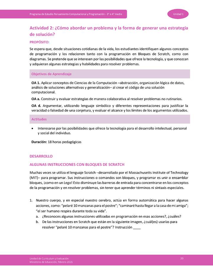 Actividad 2: ¿Cómo abordar un problema y la forma de generar una estrategia de solución?