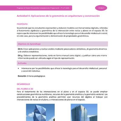 Actividad 4: Aplicaciones de la geometría en arquitectura y construcción