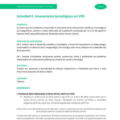 Actividad 4: Innovaciones tecnológicas en VPH