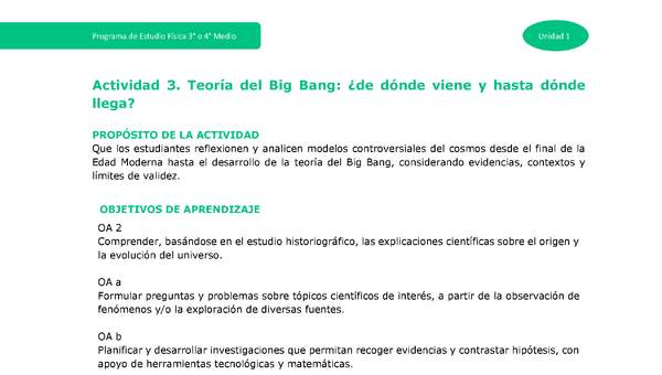 Actividad 3 - Teoría del Big Bang: ¿De dónde viene y hasta dónde llega?