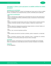 Actividad 4: ¿Cómo y para qué poner un satélite artificial en órbita terrestre?