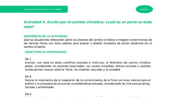 Actividad 4 -.Acción por el cambio climático: ¿cuál es mi parte en todo esto?