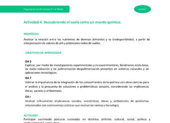 Actividad 4: Descubriendo el suelo como un mundo químico