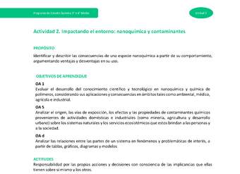 Actividad 2 - Impactando el entorno: nanoquímica y contaminantes