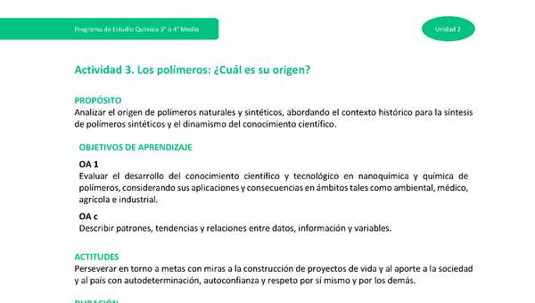 Actividad 3 - Los polímeros: ¿Cuál es su origen?