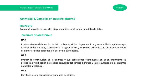 Actividad 4: Cambios en nuestro entorno