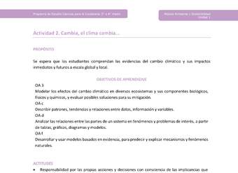 Actividad 2: Cambia, el clima cambia...