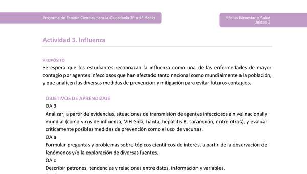 Actividad 3: Influenza