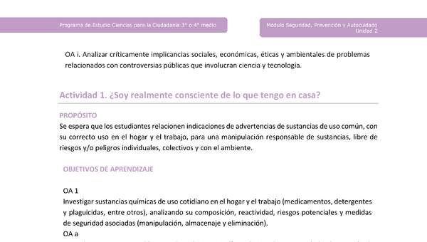 Actividad 1: ¿Soy realmente consciente de lo que tengo en casa?