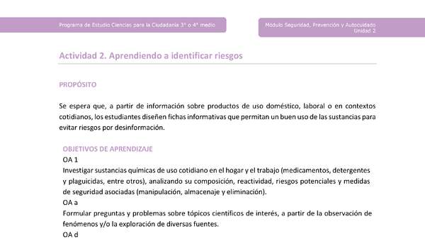 Actividad 2: Aprendiendo a identificar riesgos