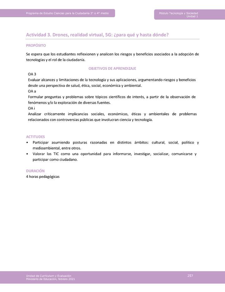 Actividad 3: Drones, realidad virtual, 5G: ¿para qué y hasta dónde?