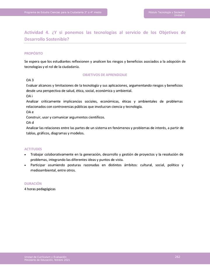 Actividad 4: ¿Y si ponemos las tecnologías al servicio de los Objetivos de Desarrollo Sostenible?