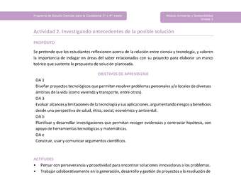 Actividad 2: Investigando antecedentes de la posible solución