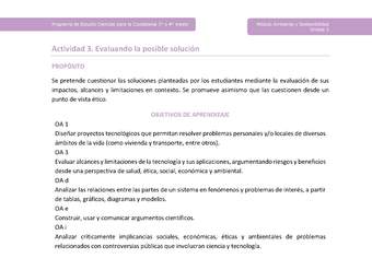 Actividad 3: Evaluando la posible solución