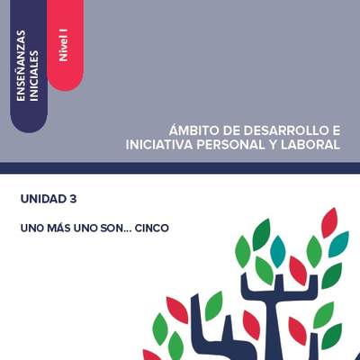 Enseñanzas iniciales. Nivel I. Ámbito de desarrollo e iniciativa personal y laboral. Unidad 3. Uno más uno son...cinco