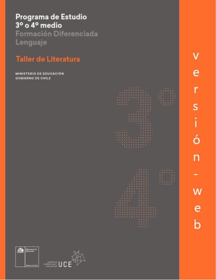 Programa de Taller de literatura para 3° o 4° medio Diferenciado HC