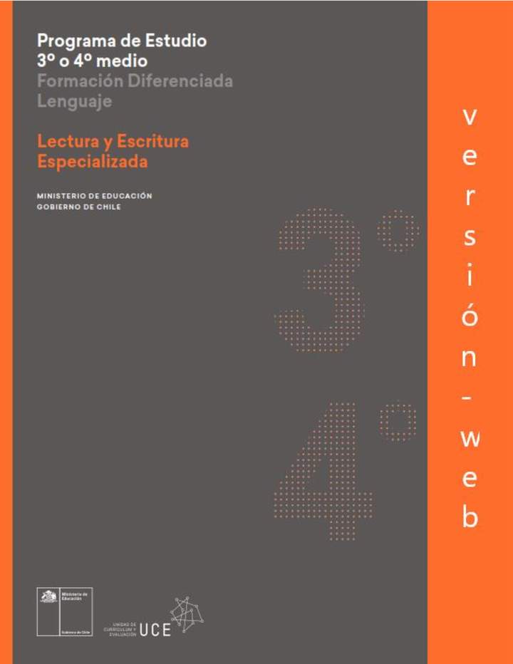 Programa de Lectura y escritura especializadas para 3° o 4° medio Diferenciado HC