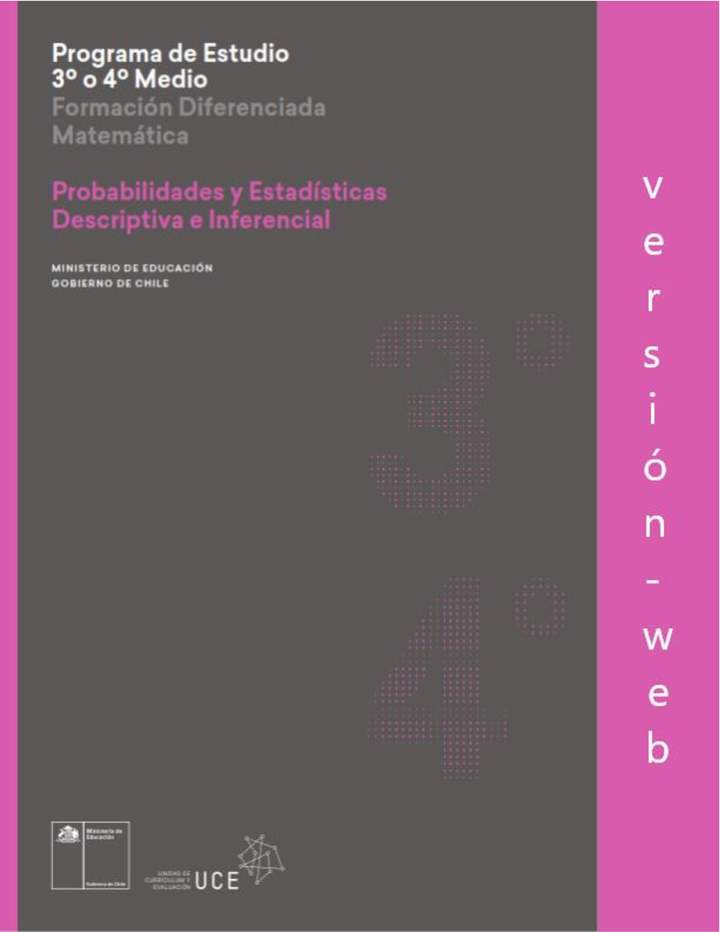 Programa de Probabilidades y estadística descriptiva e inferencial para 3° o 4° medio Diferenciado HC