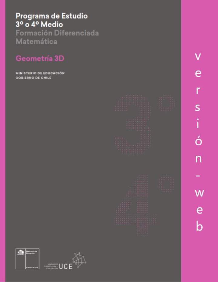 Programa de Geometría 3D para 3° o 4° medio Diferenciado HC