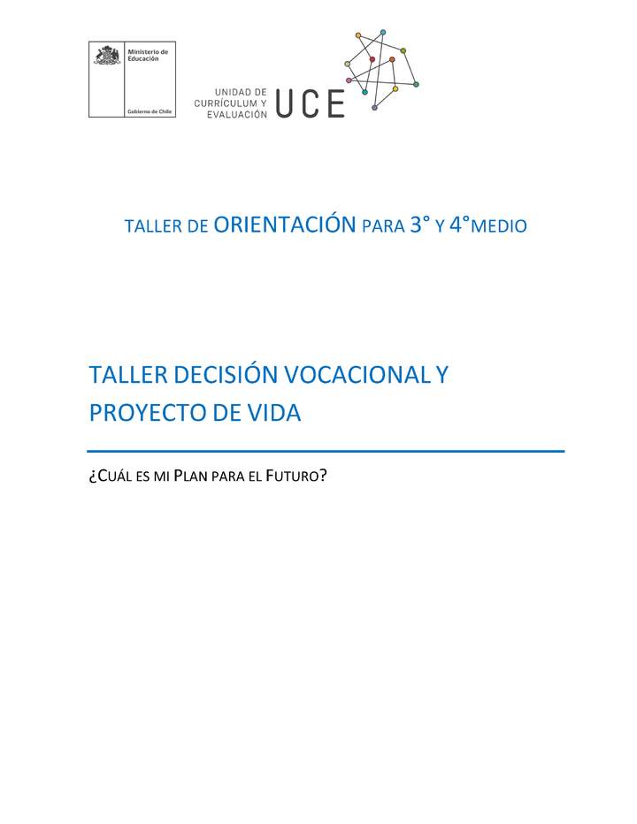 Taller Decisión Vocacional y Proyecto de Vida