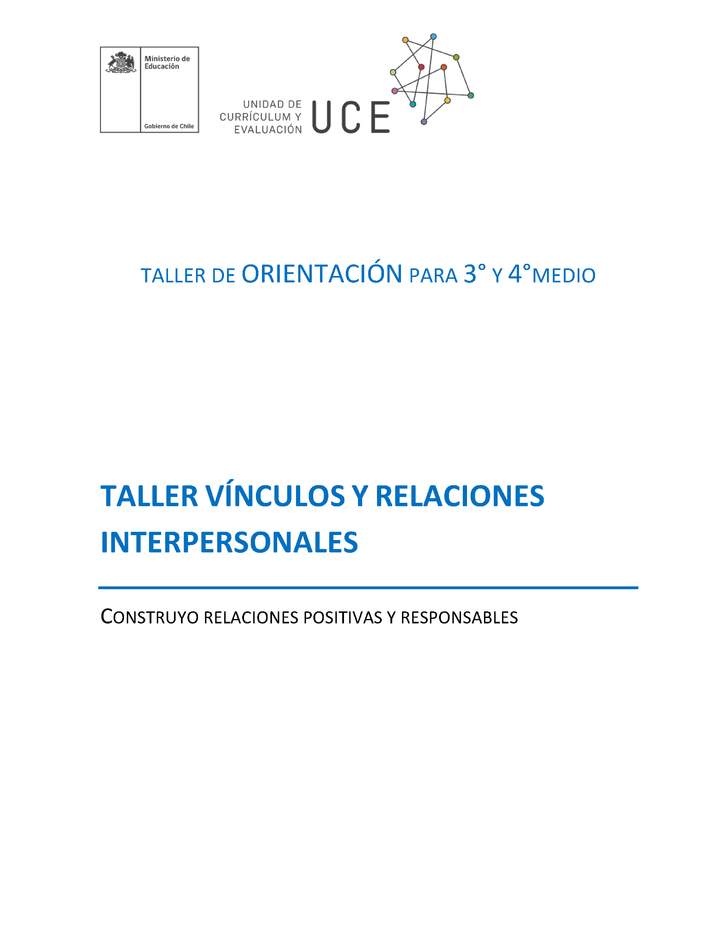 Taller Vínculos y relaciones interpersonales