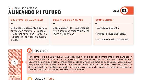 Guía 1. Mi mundo interno. "Alineando mi futuro"