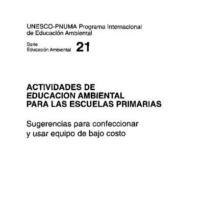 Actividades de Educación Ambiental para las Escuelas Primarias