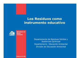 Los Residuos como instrumento educativo