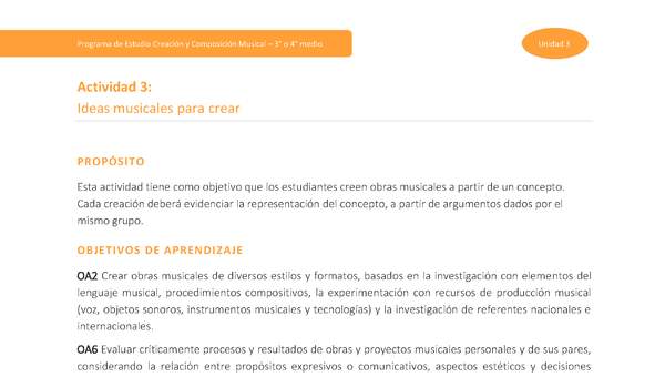 Actividad 3: Ideas musicales para crear