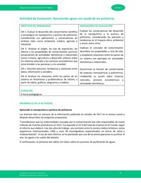 Actividad de evaluación: Rescatando aguas con ayuda de los polímeros