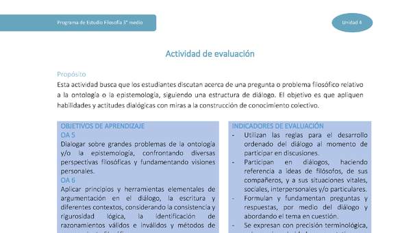 Actividad de evaluación