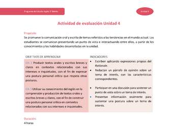 Actividad de evaluación: New trends evaluation