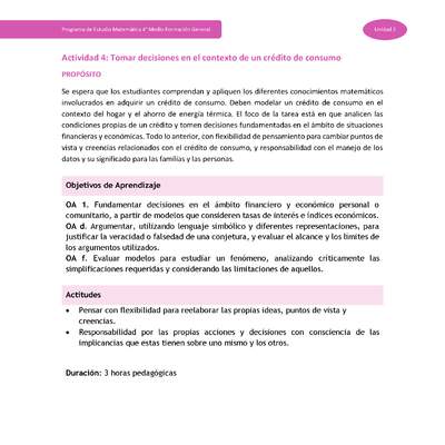 Actividad 4: Tomar decisiones en el contexto de un crédito de consumo