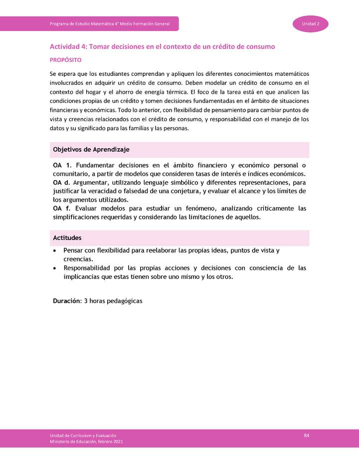 Actividad 4: Tomar decisiones en el contexto de un crédito de consumo