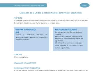 Actividad de evaluación: Procedimientos para evaluar argumentos