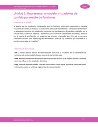 Unidad 1: Representar y modelar situaciones de cambio por medio de funciones