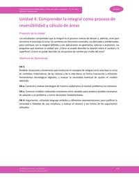 Unidad 4: Comprendiendo la Integral como proceso de reversibilidad y cálculo de áreas