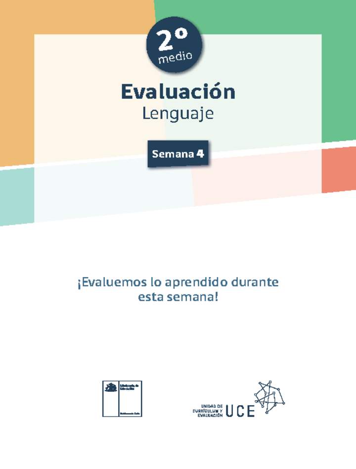 Evaluación 2° medio Lenguaje Semana 4