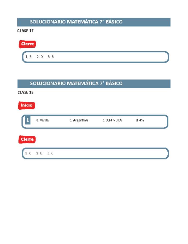 Solucionario Matemática 7° básico Unidad 1 Semana 5